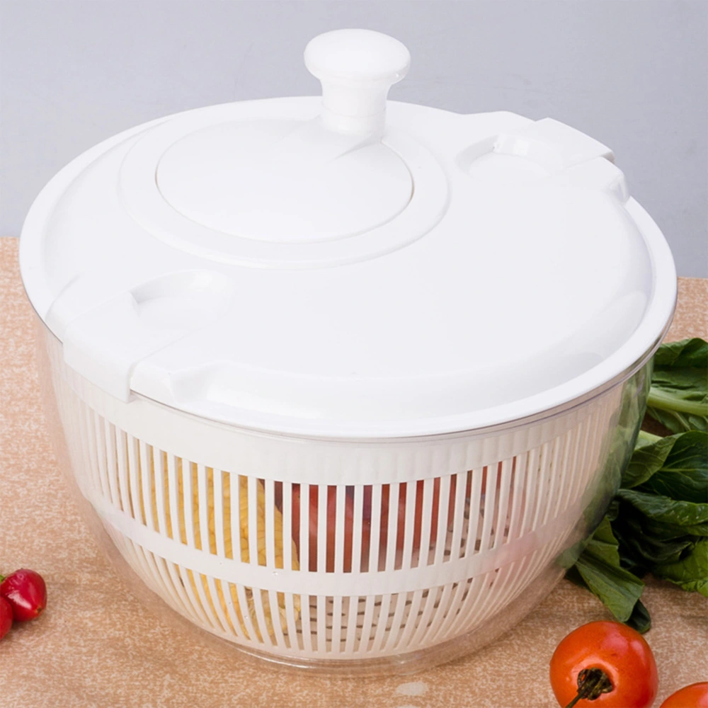 Salad Spinner with Lid Hand Cranked Multifunction Manual Fruit Vegetable Drain Dehydrator Daily Use