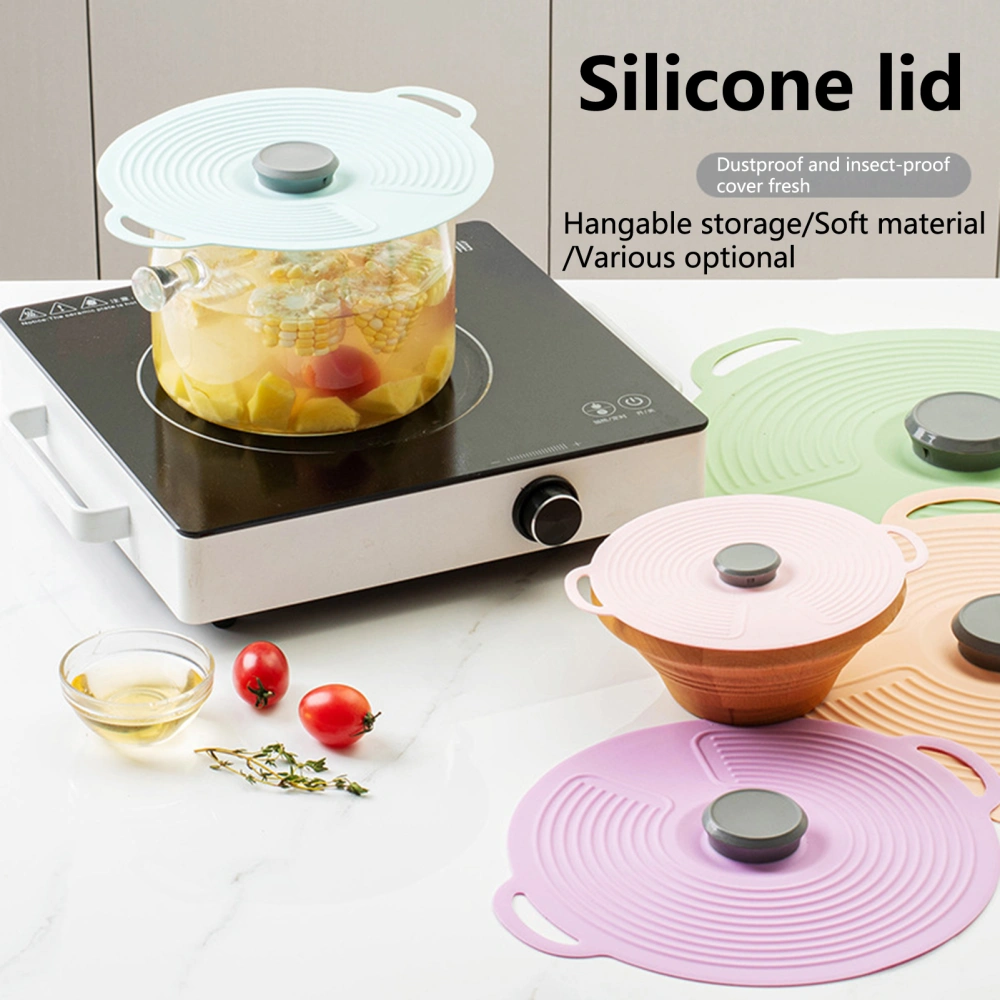 Silicone Pot Lid Dustproof Oil-proof Strong Adsorption Fresh-keeping Anti-slip Texture Food Grade Sealing Cover Kitchen Supply