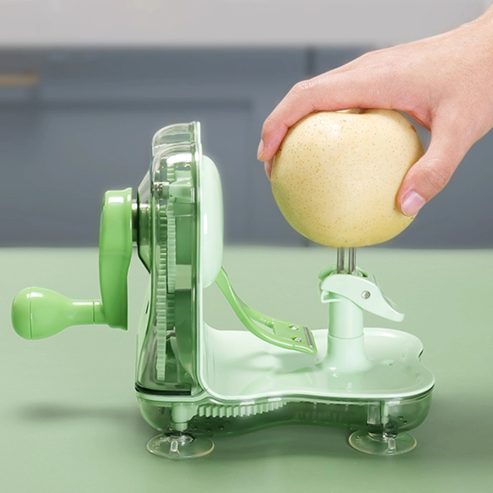 Ergonomic Handle Suction Cup Bottom Sharp Fruit Peeler 2 in 1 Hand Held Fruit Peeler Cutter Kitchen Accessories