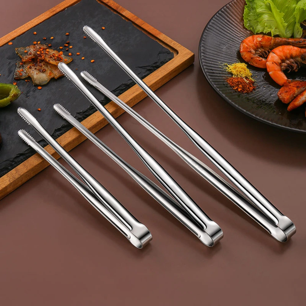 Grill Tongs Rust-proof Polished Surface Corrosion Resistant Smooth Edge Long Handle Stainless-Steel Grill Tongs BBQ Baking Clamp Cooking Utensils Home Supplies