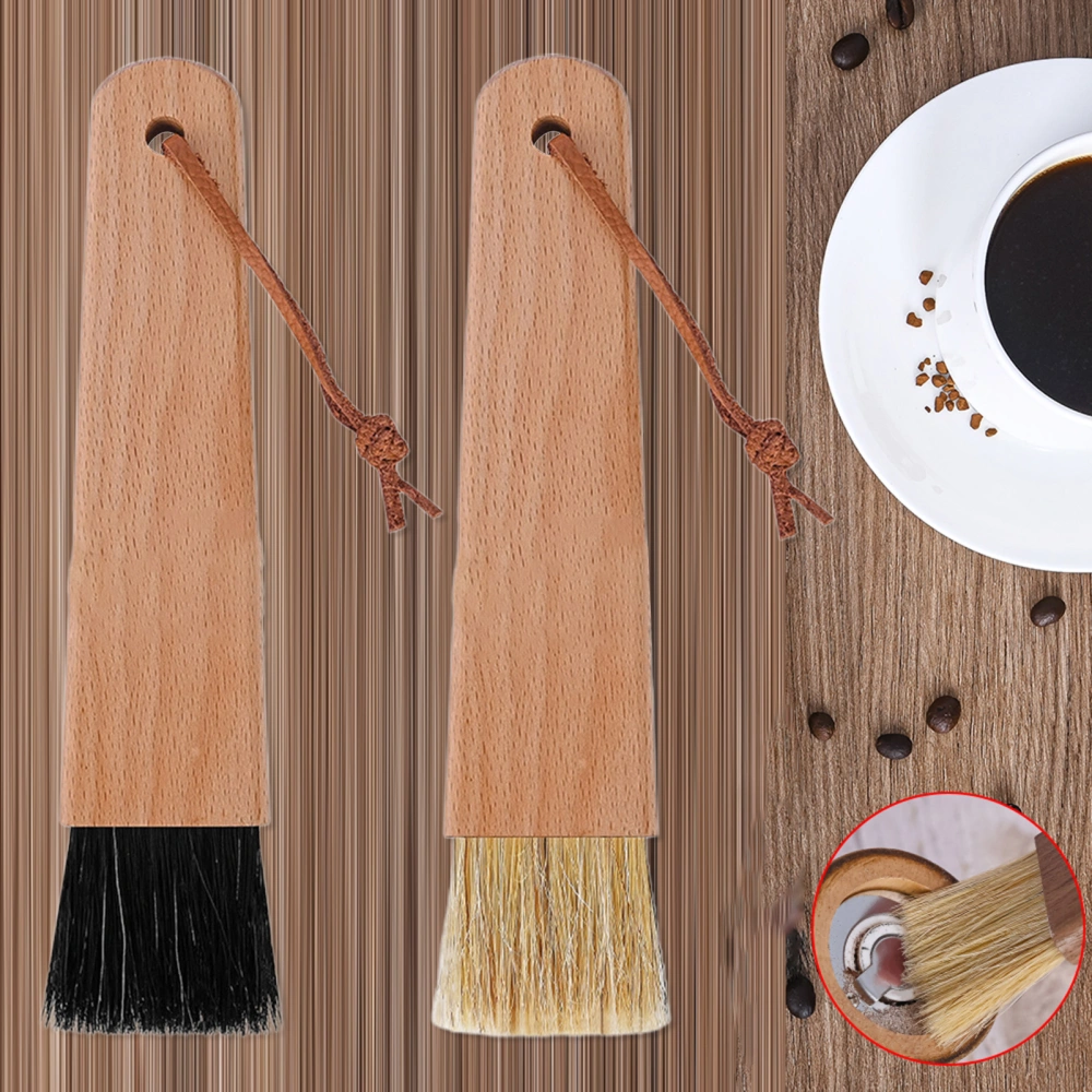 Coffee Grinder Cleaning Brush Wide Applicability Dusting Food Grade Wood Handle Thick Bristle Clean Coffee Grinder Washable Easy Storage Coffee Machine Cleaning Brush Cleaning Tool