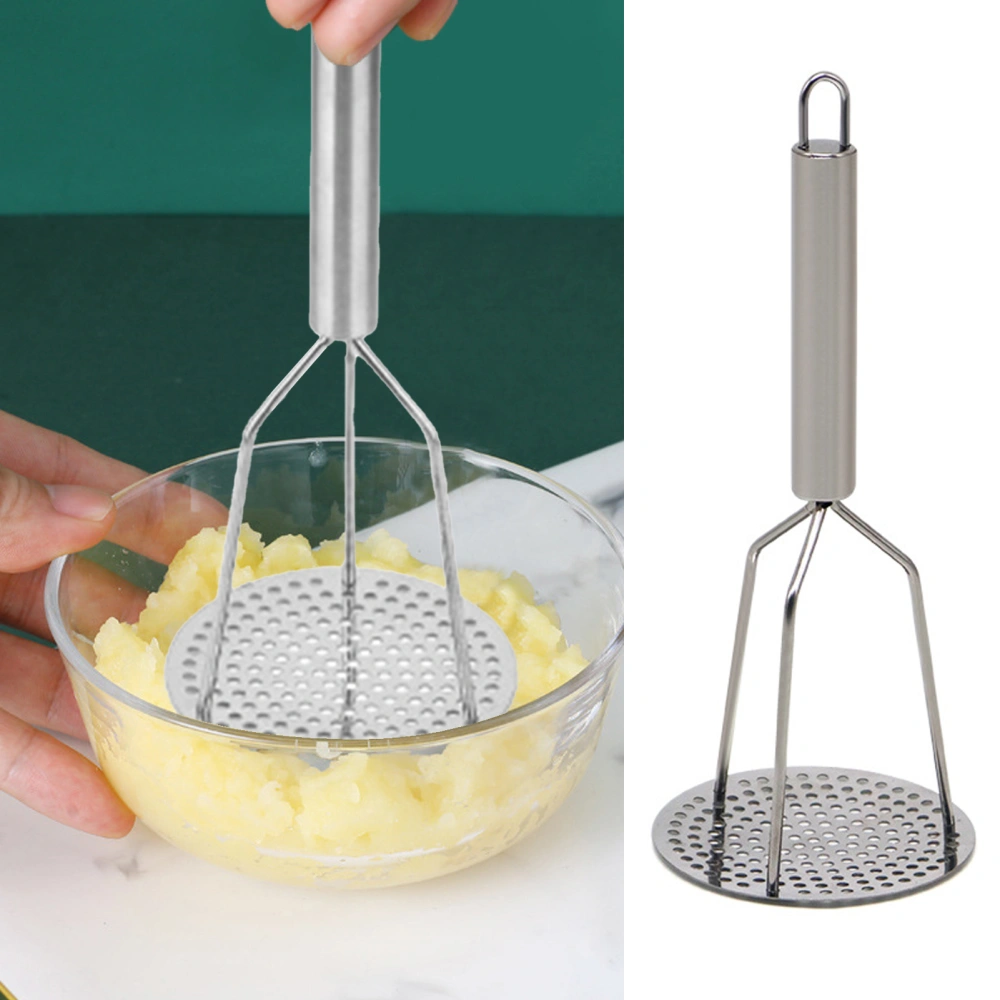 Food Crusher Easy to Use Convenient Cleaning Comfortable Grip with Handle Non-corrosive Anti-rust High Hardness Stainless Steel Potato Presser Bake Shop Supply