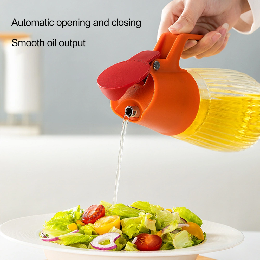 580ML/ Oil Bottle Large Capacity Good Sealing Leakproof Food Grade Ergonomic Handle Detachable Auto Flip Automatic Oil Dispenser Bottle Kitchen Supplies