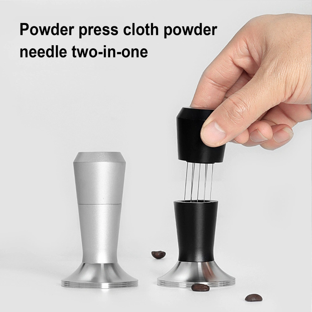 51/53/58mm Coffee Powder Tamper 2 in 1 Magnetic Detachable Needles Flat Base Accessories Stainless Steel Espresso Powder Hammer Kitchen Supplies