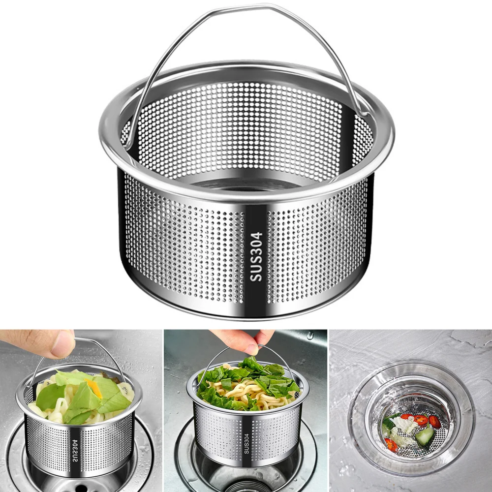 Convenient Efficient Anti-Clogging Perforated Easy to Clean High-density Compact Waste Catcher Thicken Kitchen Sink Drain Strainer Kitchen Supplies