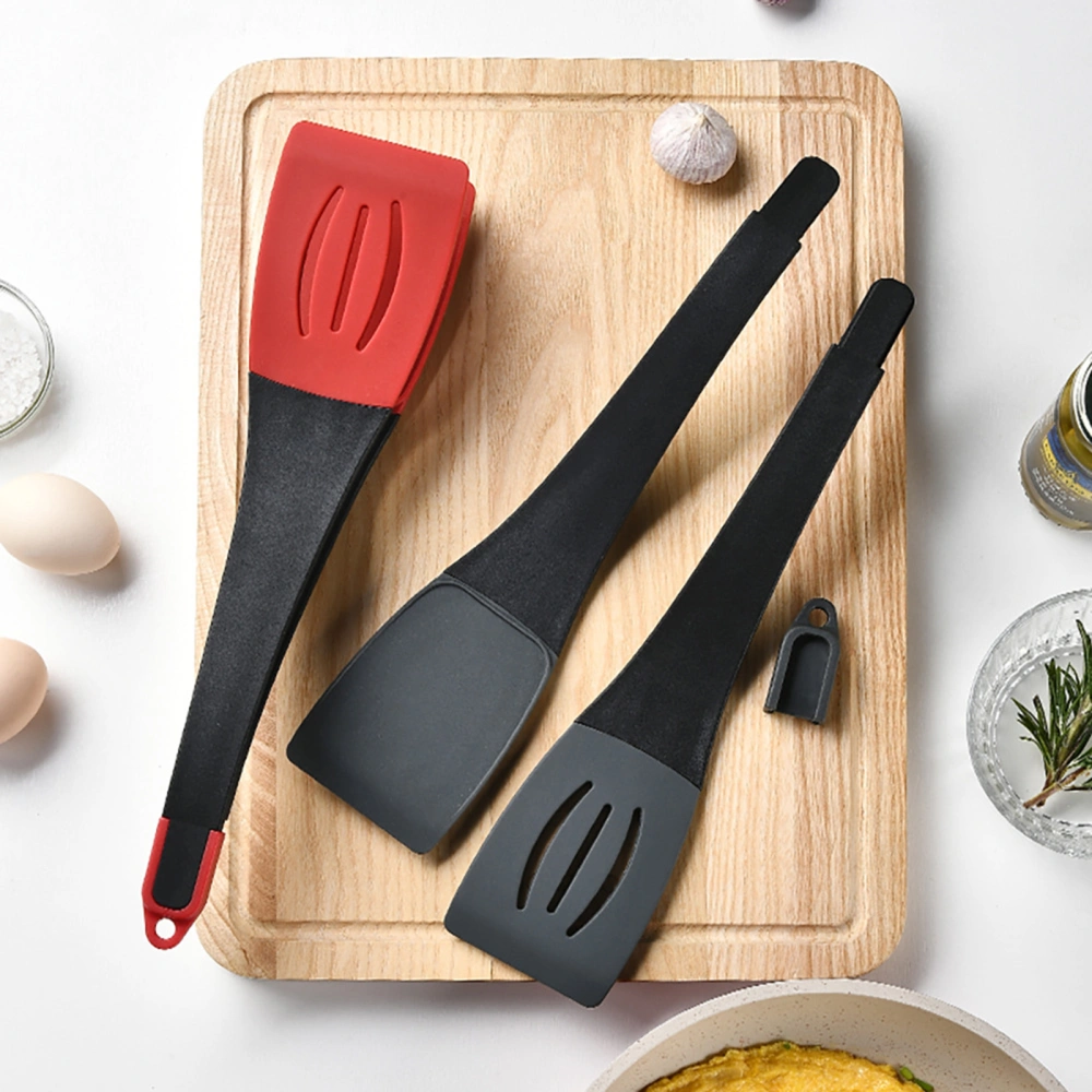 Food Spatula Food Grade Multifunctional Non Stick 3 in 1 Odor-free Unique Tongs High Temperature Resistant Silicone Material Fried Vegetable Shovel Kitchen Supply