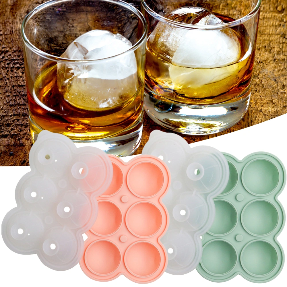 Ice Cube Mold Food Grade Reusable 6 Ball DIY BPA Free Silicone Whiskey Ice Sphere Tray Mold Freezer Accessories