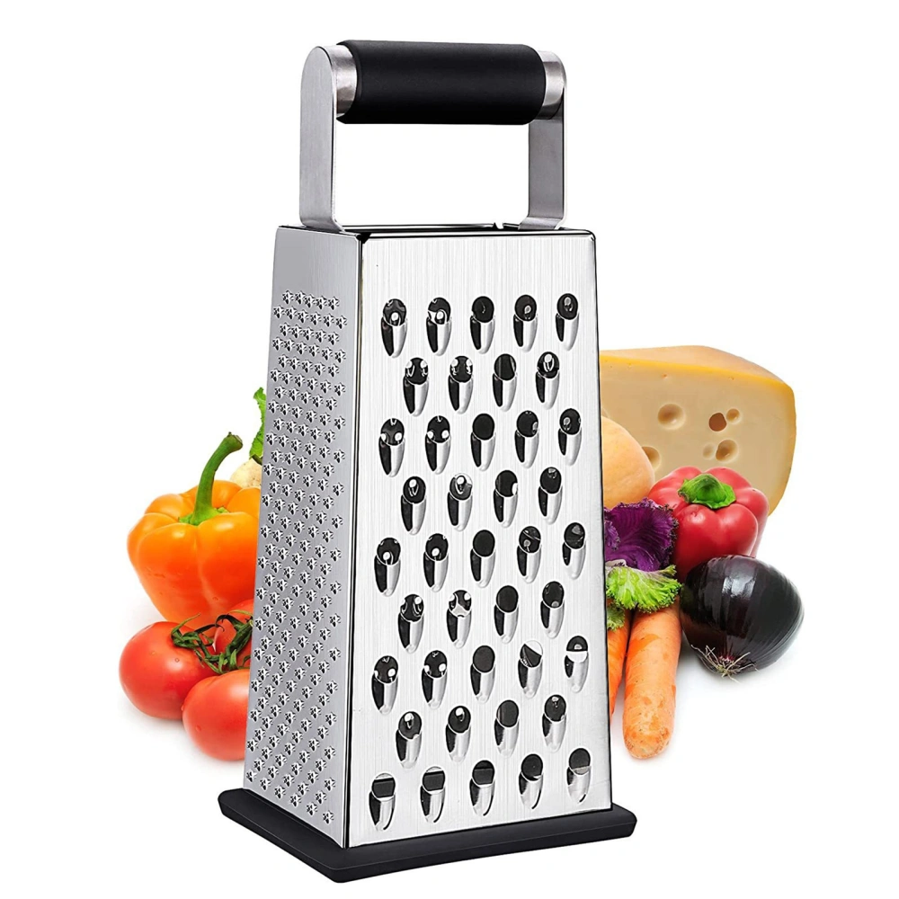 Cheese Grater Multifunctional Handle 4 Sides Sharp Labor-saving Slicing Garlic Mincer Tool Handheld Stainless Steel Box Grater Kitchen Supply