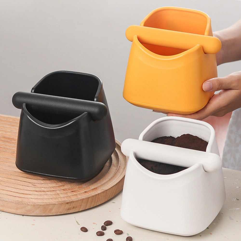 Coffee Knock Box with Removable Knock Bar Non-slip Base Square Shock-Absorbent Prevent Splash Barista Espresso Grounds Container Cafe Supplies