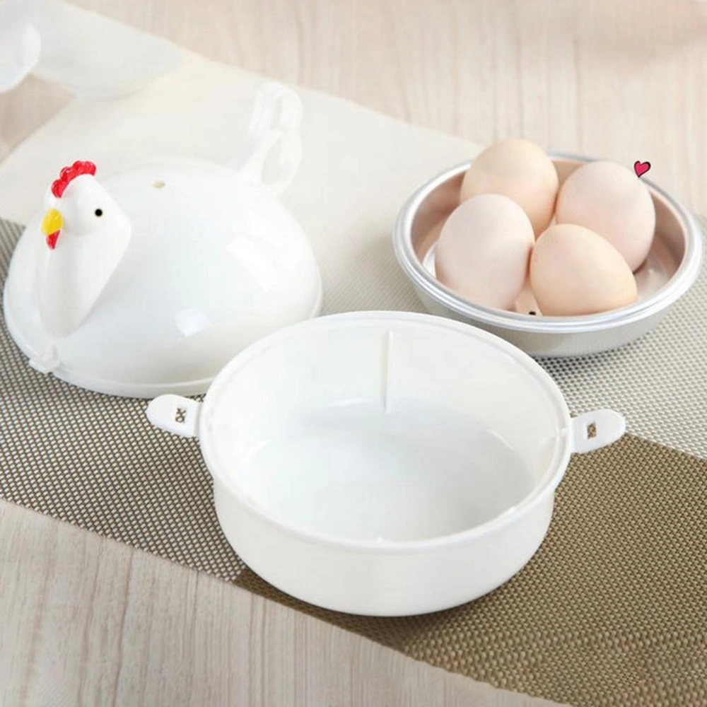 Oven Egg Steamer Hen Shaped Reusable High Capacity Microwave Safe Multifunctional Cooking Food Grade 4 Eggs Poacher Kitchen Cooking Steamer Kitchen Supplies