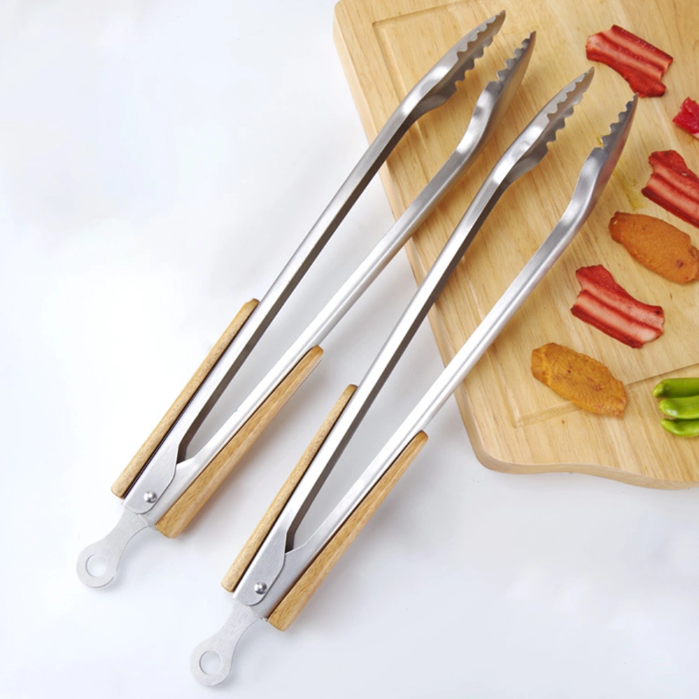 Food Tong Anti-slip Comfortable Grip Stainless Steel Handheld Grill Barbecue Anti-scalding Clip BBQ Tool Kitchen Gadget