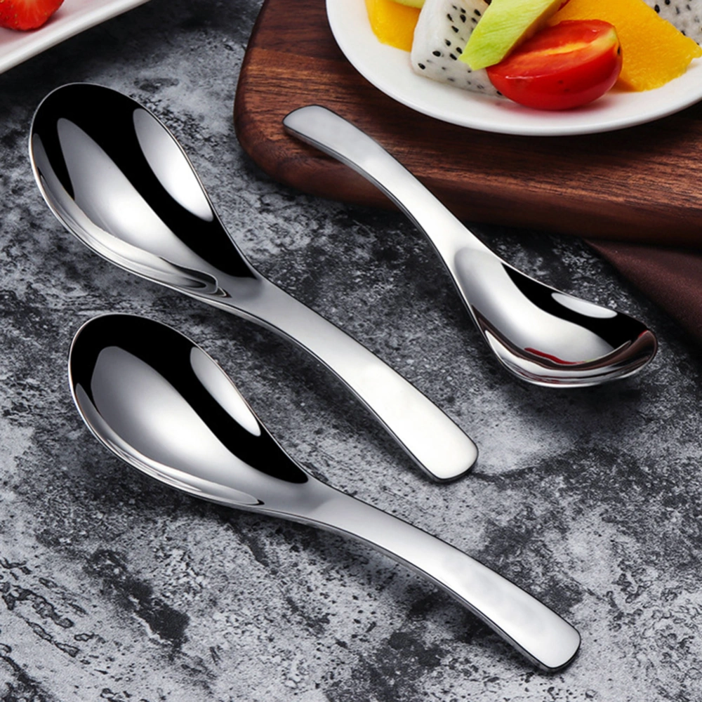 Stainless Steel Dinner Children Adult Deepen Thickened Large Capacity Soup Spoon