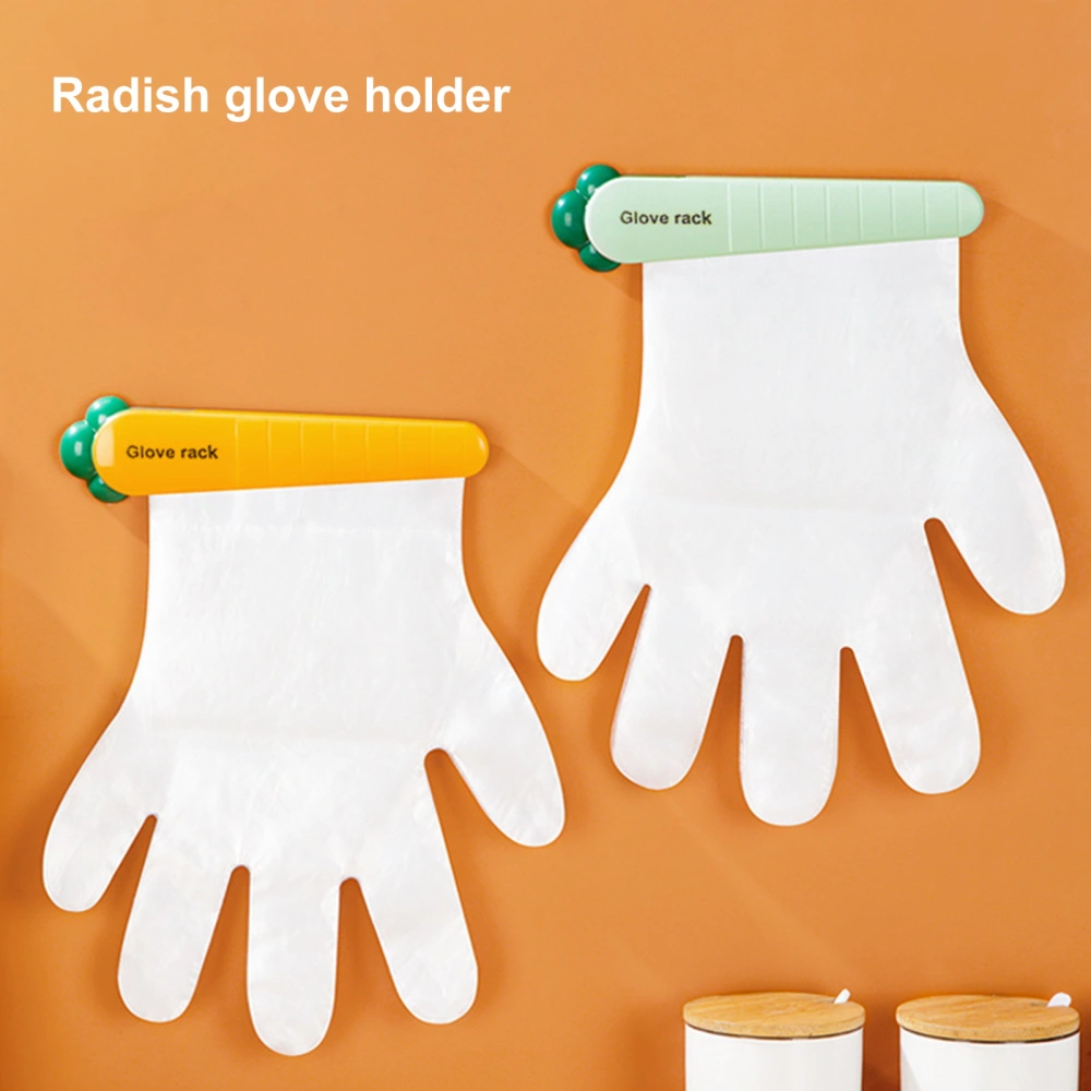 Glove Clip Strong Clamping Force Punch-free Easy Access Not Easily Break Easy-to-Wear Carrot Shape Disposable Glove Clip Kitchen Gadget