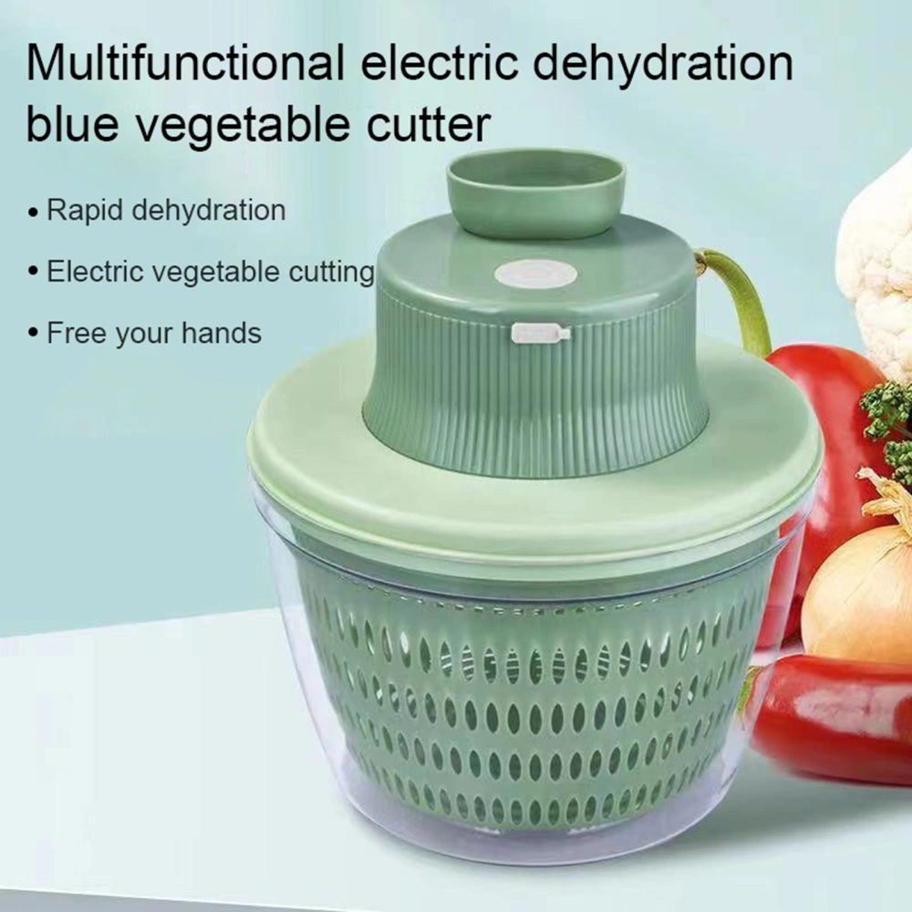 Salad Dehydrator Multifunctional Electric Cutter Quick Draining Electric Vegetable Washing Drainage Basket Kitchen Tool