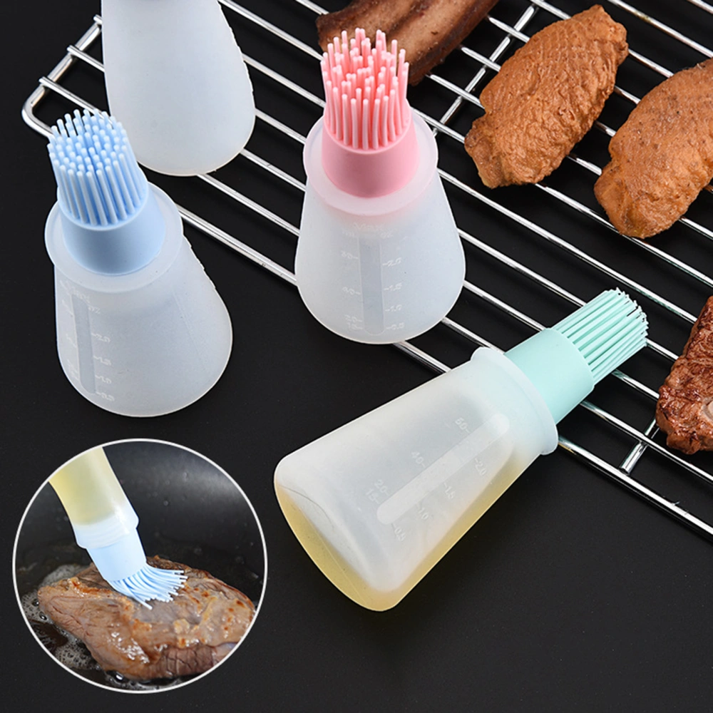 Grill Oil Brush with Scale Spread Evenly Silicone Grill Oil Brush Bottle Kitchenware Gadget Home Supply