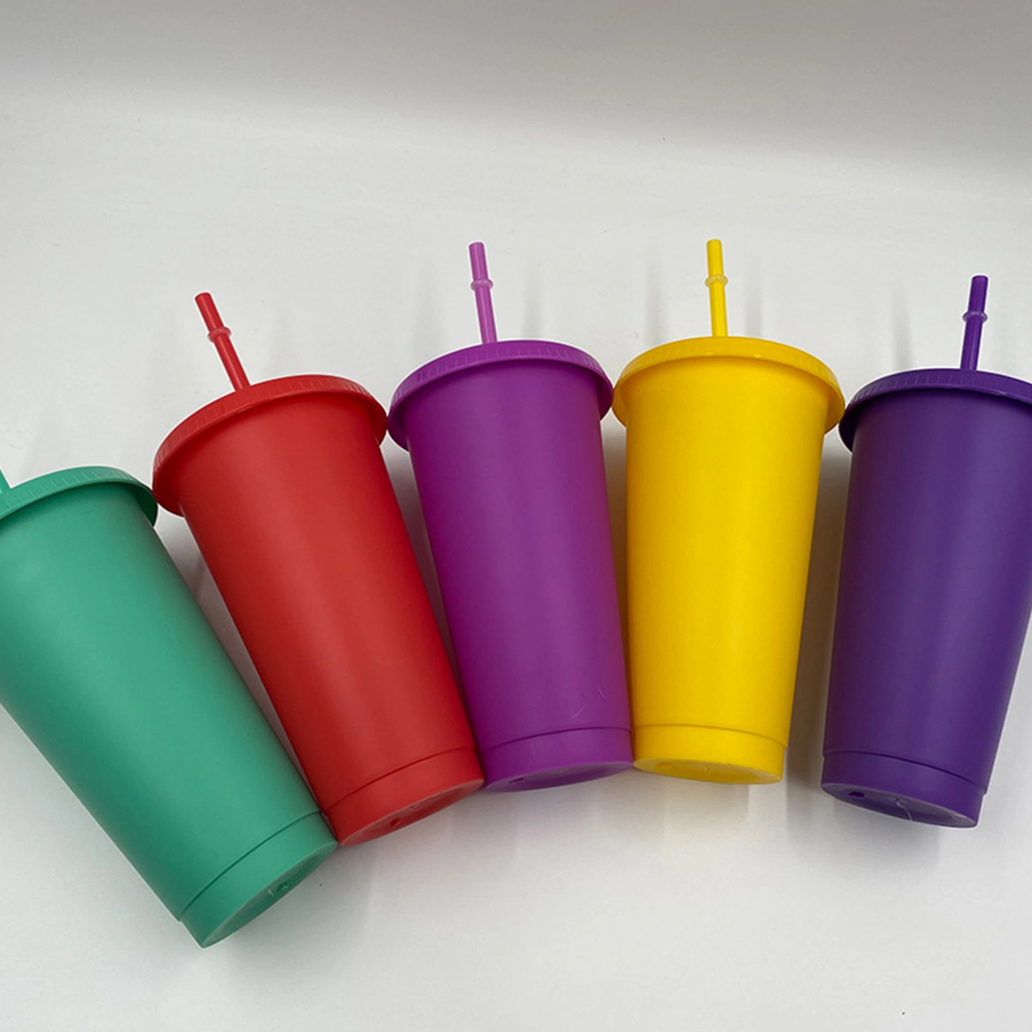 Christmas Straw Cup Festive Reusable PP Solid Color Drinking Tumbler with Lid for Home