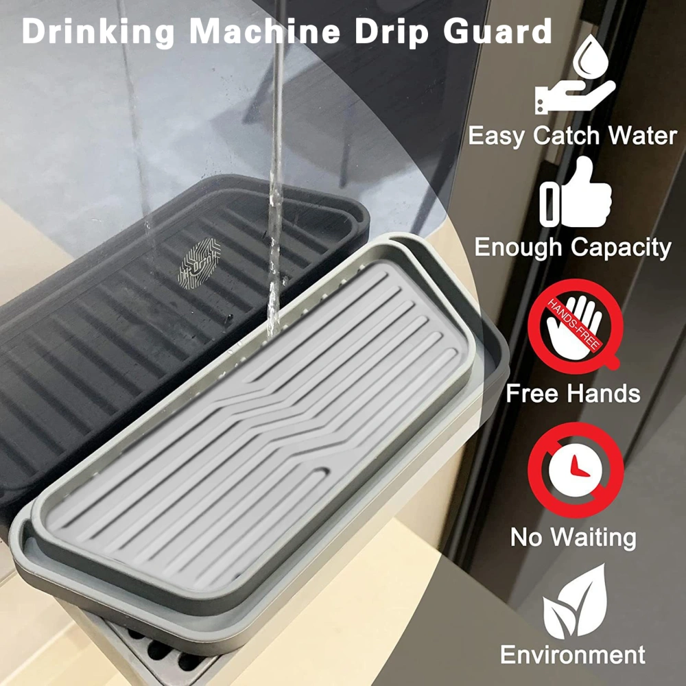 Fridge Draining Mat Multipurpose Quick Dry Large Capacity Splash-proof Drainable Anti-slip Silicone Water Dispenser Drip Tray Daily Use