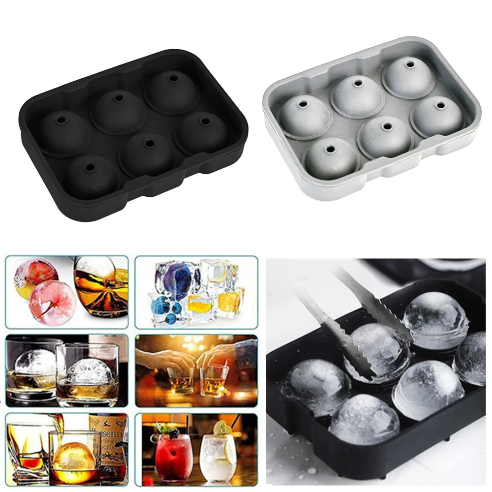 Ice Ball Mold Non-stick Easy Demoulding 6 Grids Home Ice Grid Multipurpose Ice Storage Box Kitchen Supplies