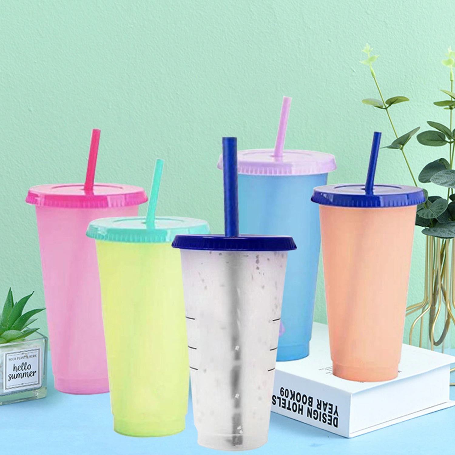 700ml Water Cup Eco-friendly Large Capacity PP Color Changing Drinking Cup for Home