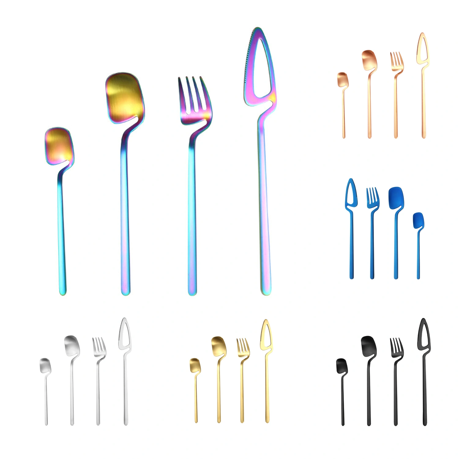 4Pcs/Set Flatware Set Multifunctional Easy to Use Stainless Steel Restaurant Party Tableware Set for Cooking