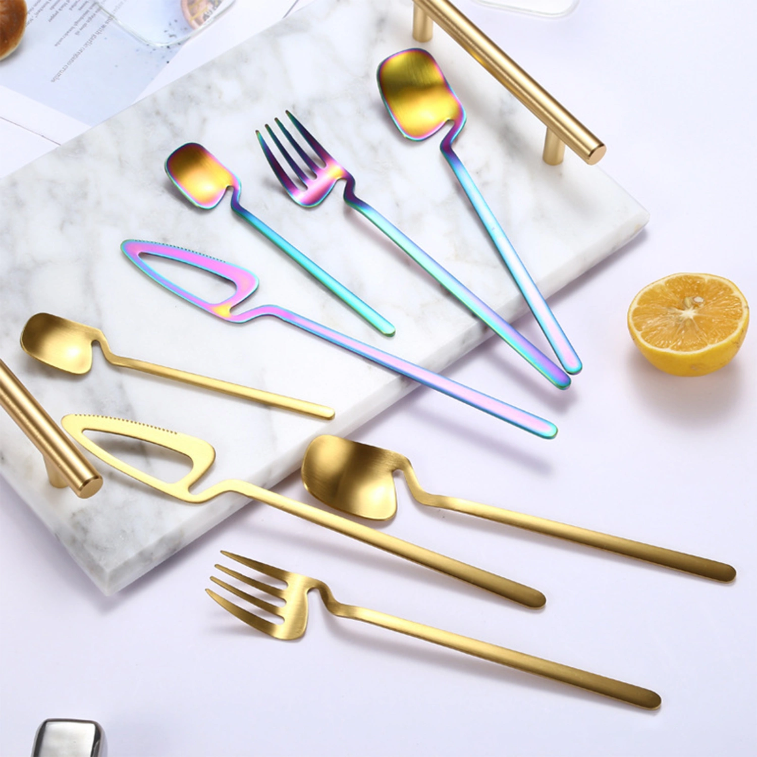 4Pcs/Set Flatware Set Multifunctional Easy to Use Stainless Steel Restaurant Party Tableware Set for Cooking