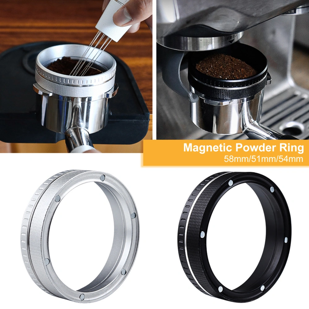 51/54/58mm Espresso Coffee Dosing Ring Food Grade Side Leak Prevention Magnetic Aluminum Dosing Ring Cup Funnel Kitchen Supplies