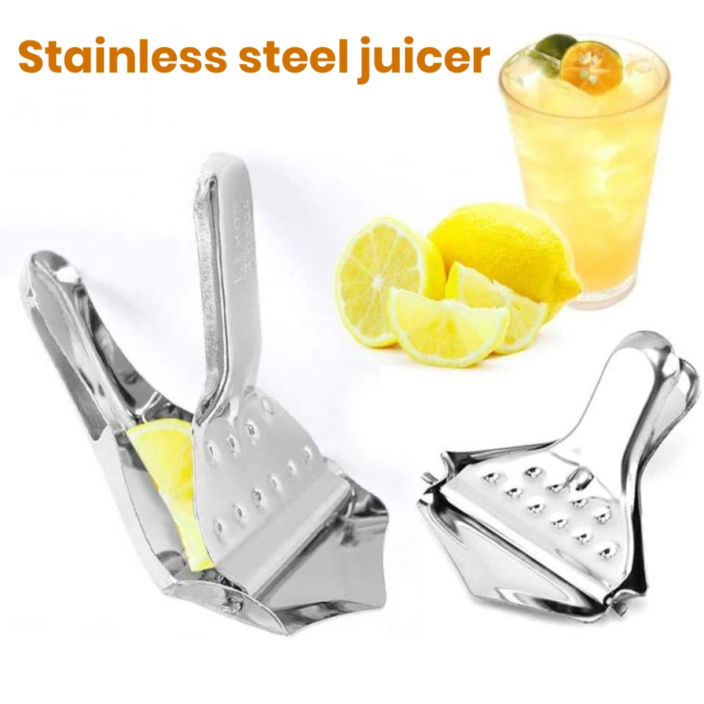 Fruit Squeezer High Durability Ergonomic Handle Food Grade Groove Design Rustproof Stainless Steel Manual Lemon Press Citrus Squeezer Fruit Juicer Kitchen Supplies