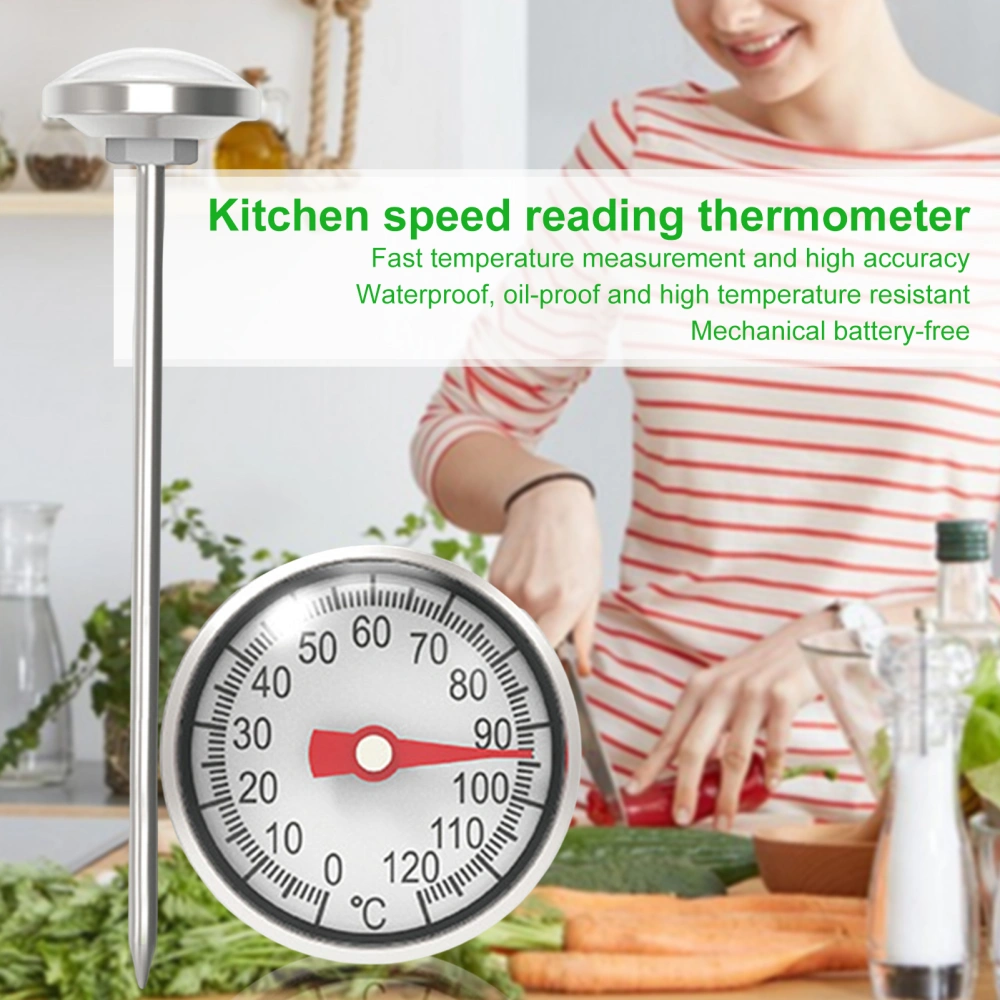 Food Thermometer Physical Sensing No Battery Required Precision Stainless Steel Milk Tea Coffee Drinks Kitchen Thermometer Home Supply