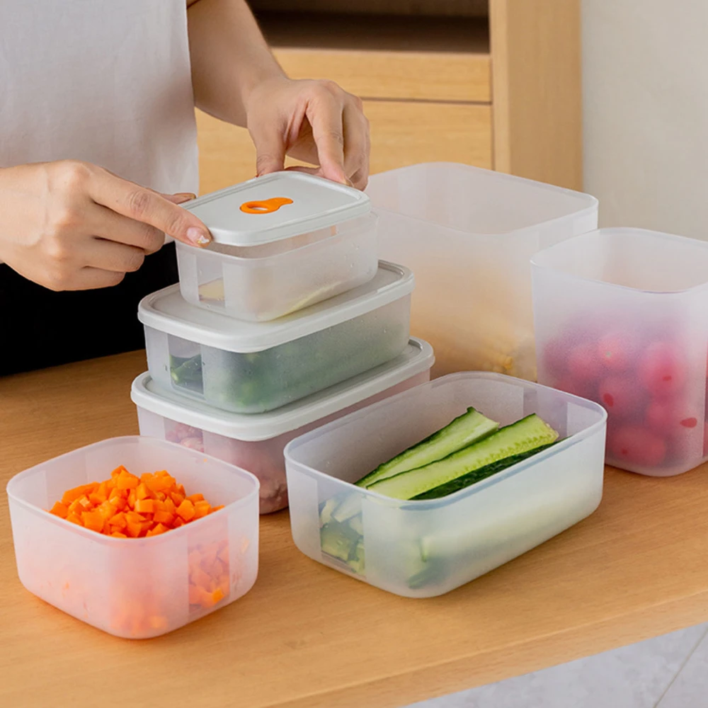 3Pcs Stackable Storage Box Save Space PP Multifunctional Portable Food Case for Daily Use