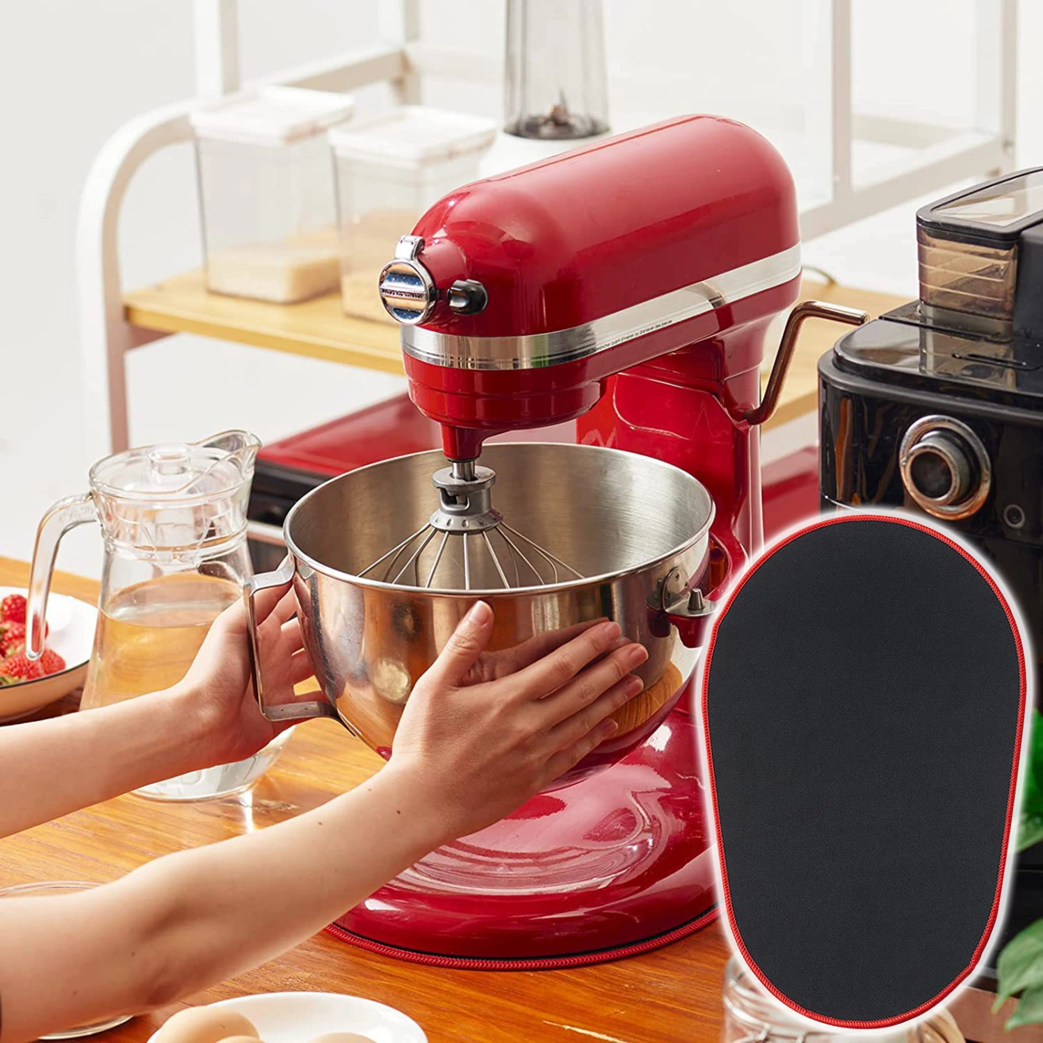 Mixer Sliding Pad Easy to Move Not Easily Bend Waterproof Labor-saving Non-slip Texture Tenacity Blender Slide Mat for Kitchenaid 5-8QT