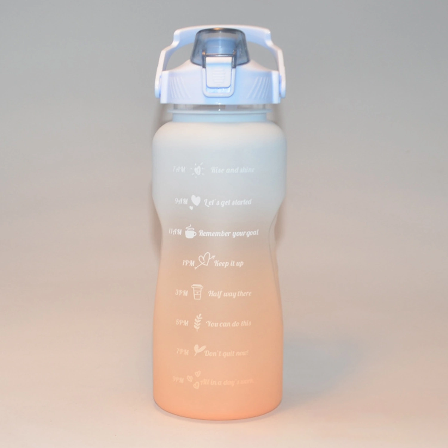 2000ml Water Bottle Scale Marker Leakproof Plastic Gradient Colours Drink Jug for Office