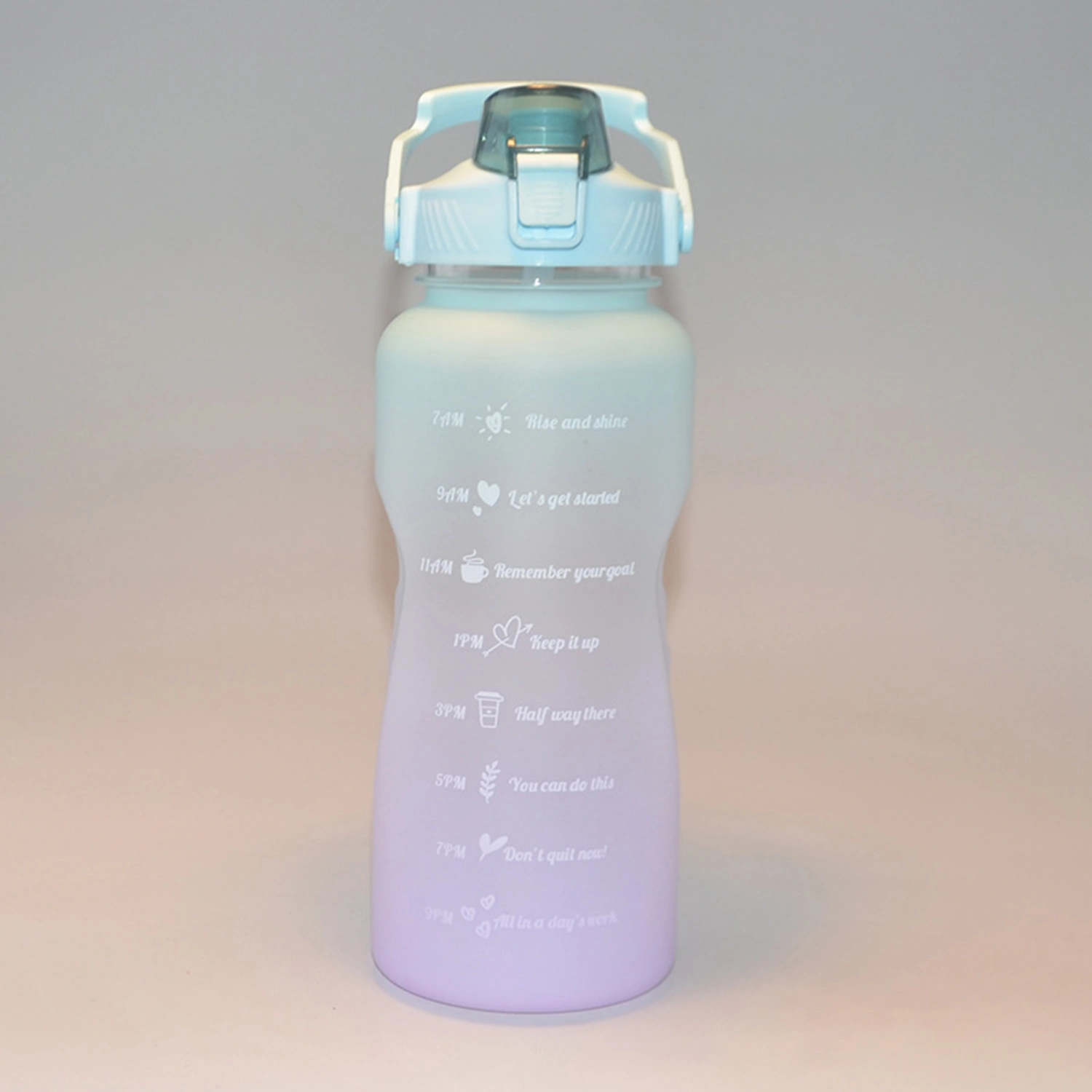 2000ml Water Bottle Scale Marker Leakproof Plastic Gradient Colours Drink Jug for Office