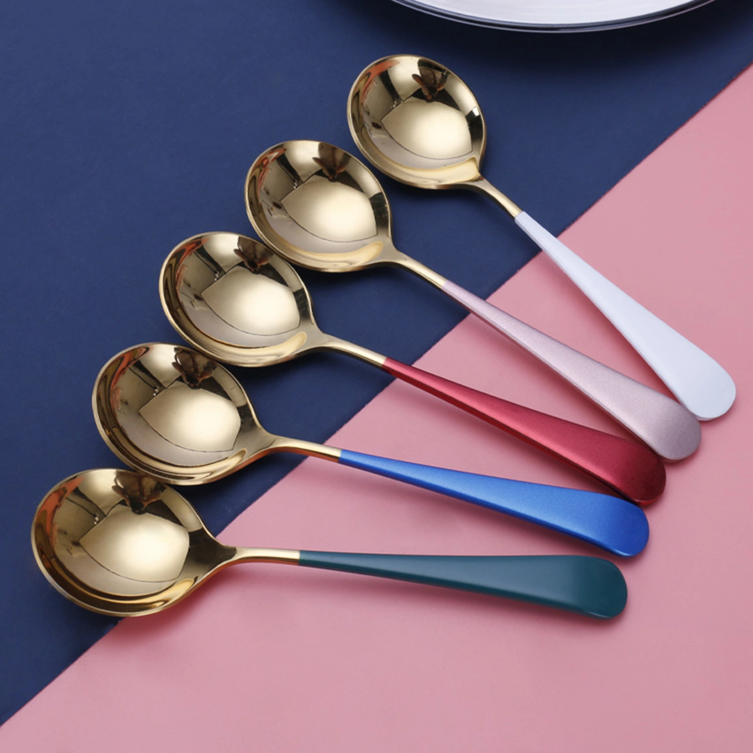 Coffee Spoon Eco-friendly Rust-proof Stainless Steel Hot Drinking Spoon Flatwares for Dorm