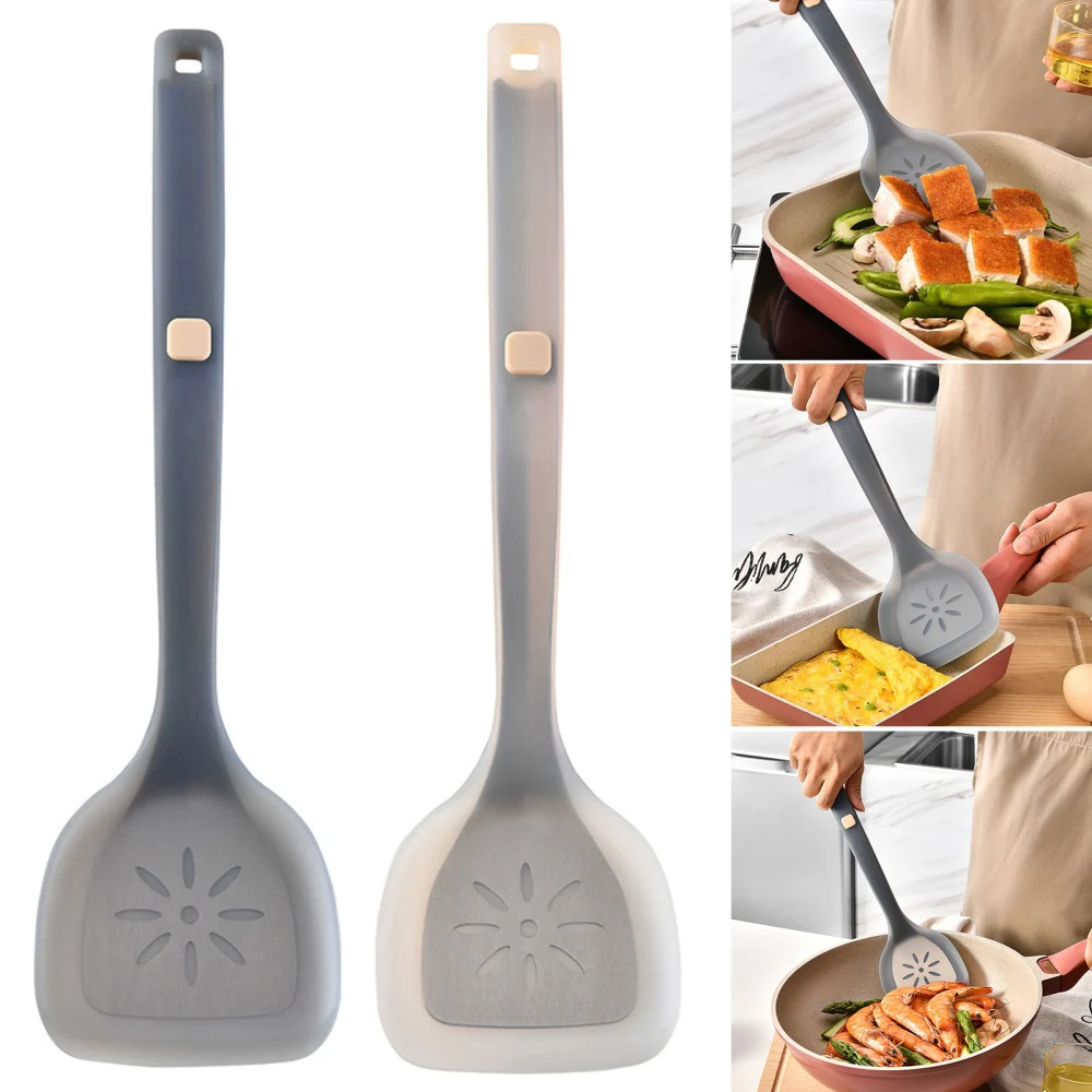 Spatula Heat Resistance Food Grade Translucent Comfortable Grip Non-stick Silent Stir-Fry Kitchen Spatula Kitchen Supply