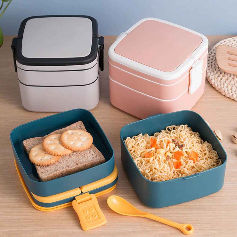 1000ML/1400ML Lunch Container Double-layer Leakproof Plastic Japanese Style Lunch Box for Home