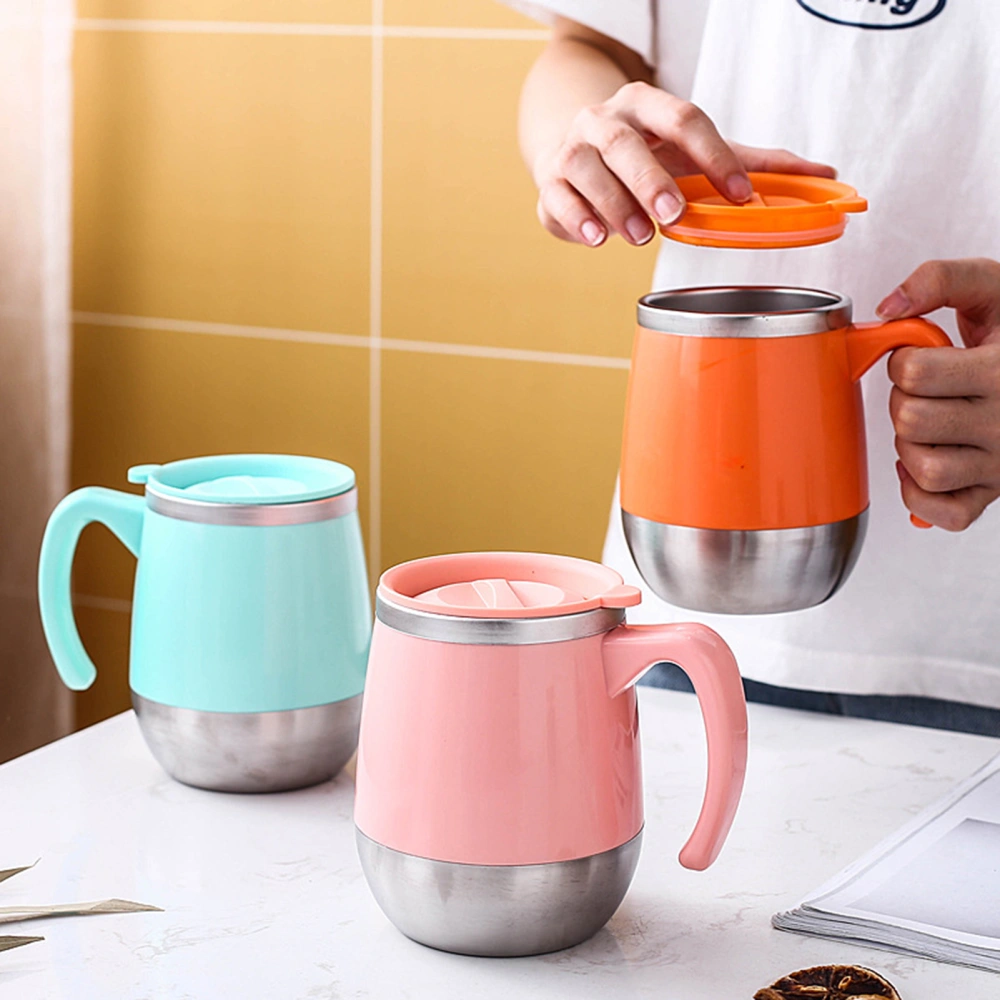 500ml Double-layered Water Mug Food Grade Wide Caliber Stylish Non-slip Milk Mug Household Supplies