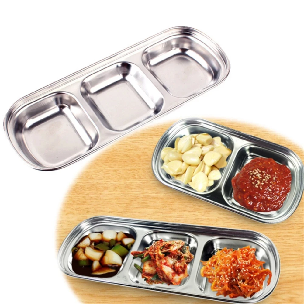 Barbecue Dipping Disc Stainless Steel Plate Sauce Seasoning Dish Kitchen Tool