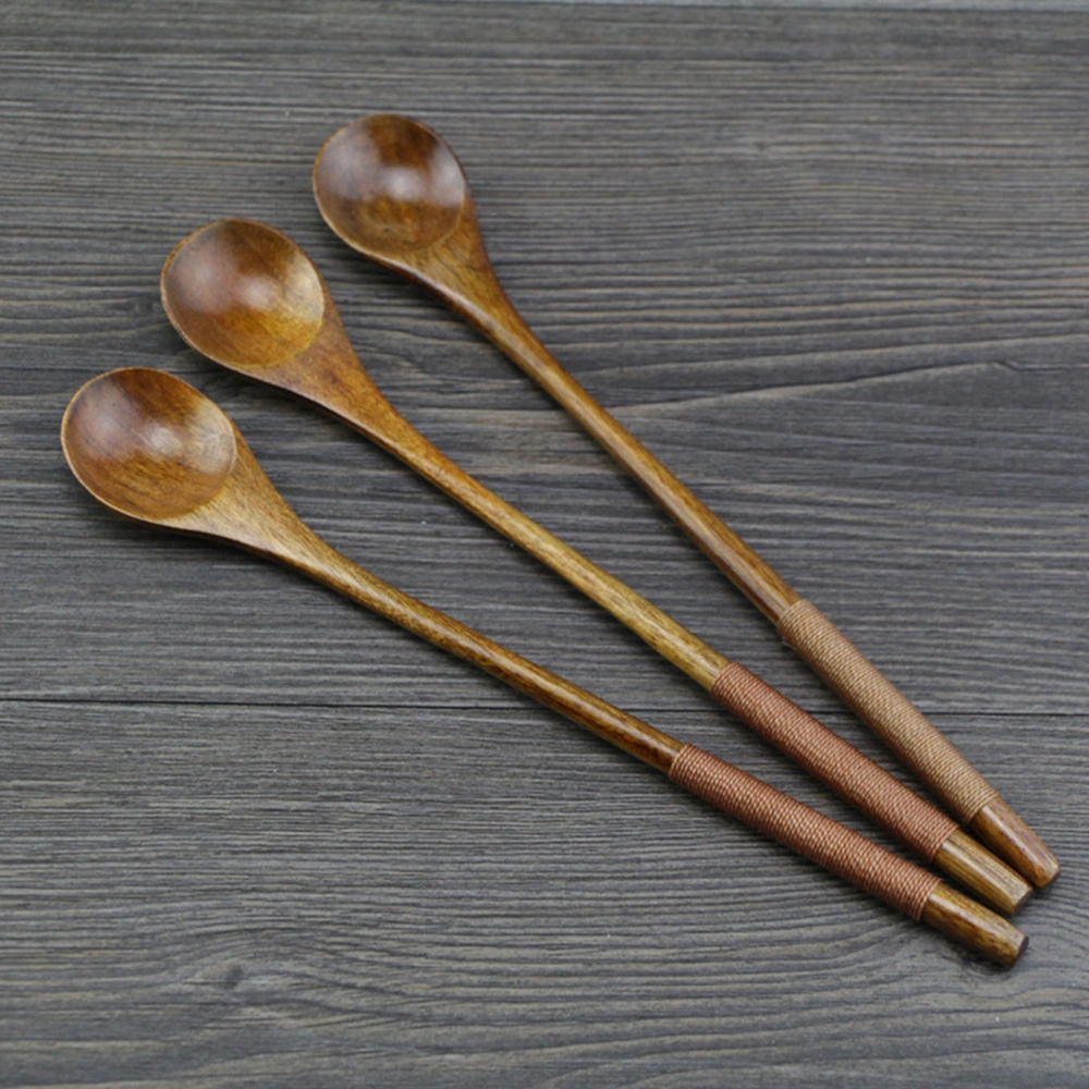 Soup Scoop Long Handle Deluxe Wooden Multifunction Stirring Spoon for Kitchen