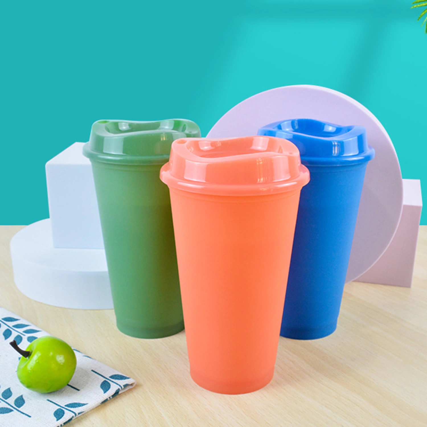 401ML Water Bottle Heat Resistance Leakproof Plastic Food Grade Discoloration Water Cup for Home