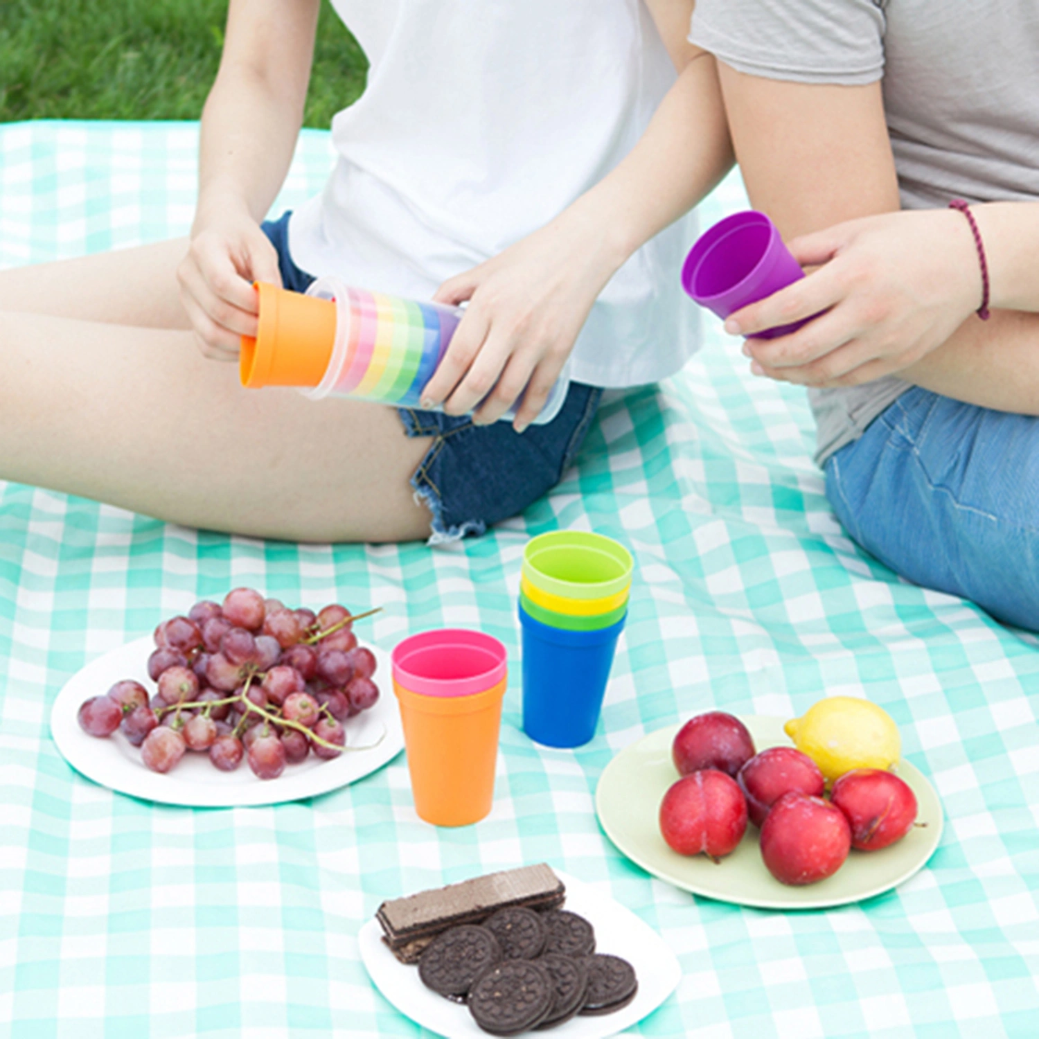 1 Set Water Cup Wide Application Bright-colored PP Food Grade Materials Easy to Carry Drink Cup for Home