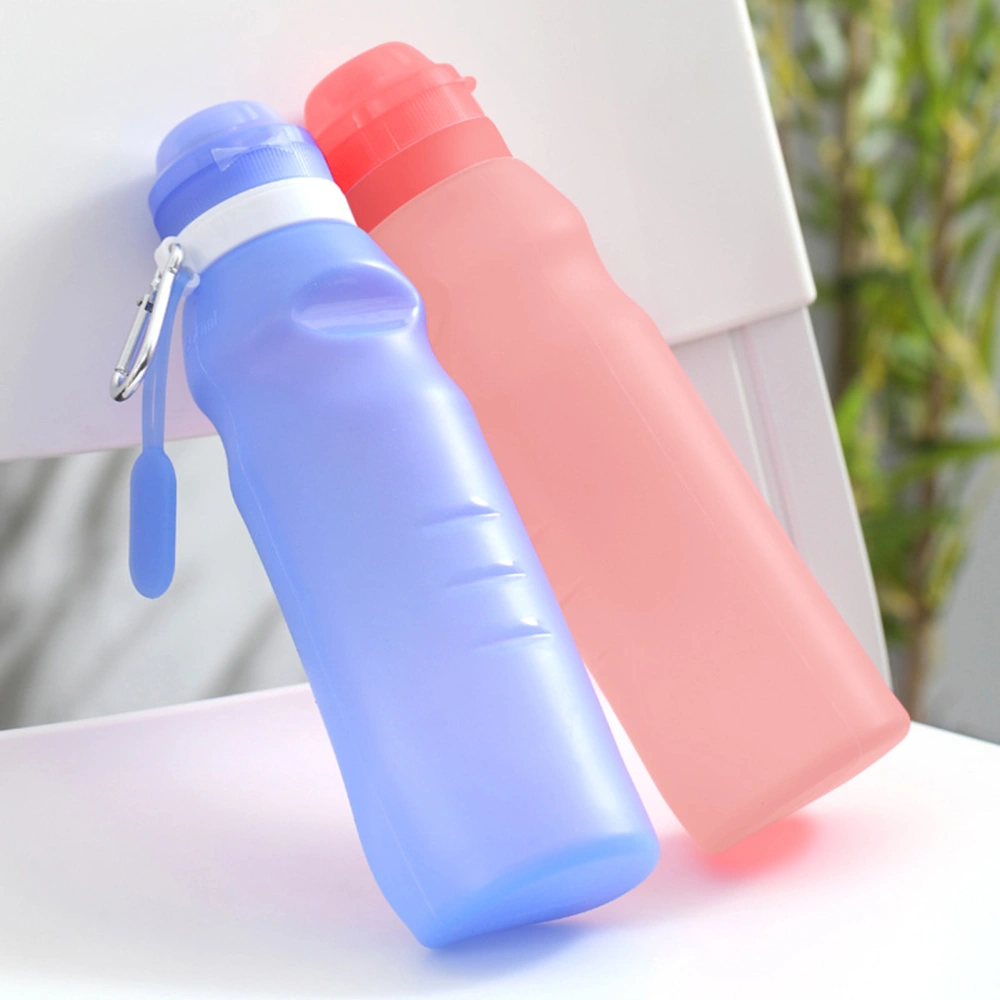 600ML Water Bottle Food Grade Strong Construction Silicone Easy to Carry Foldable Water Tumbler for Home