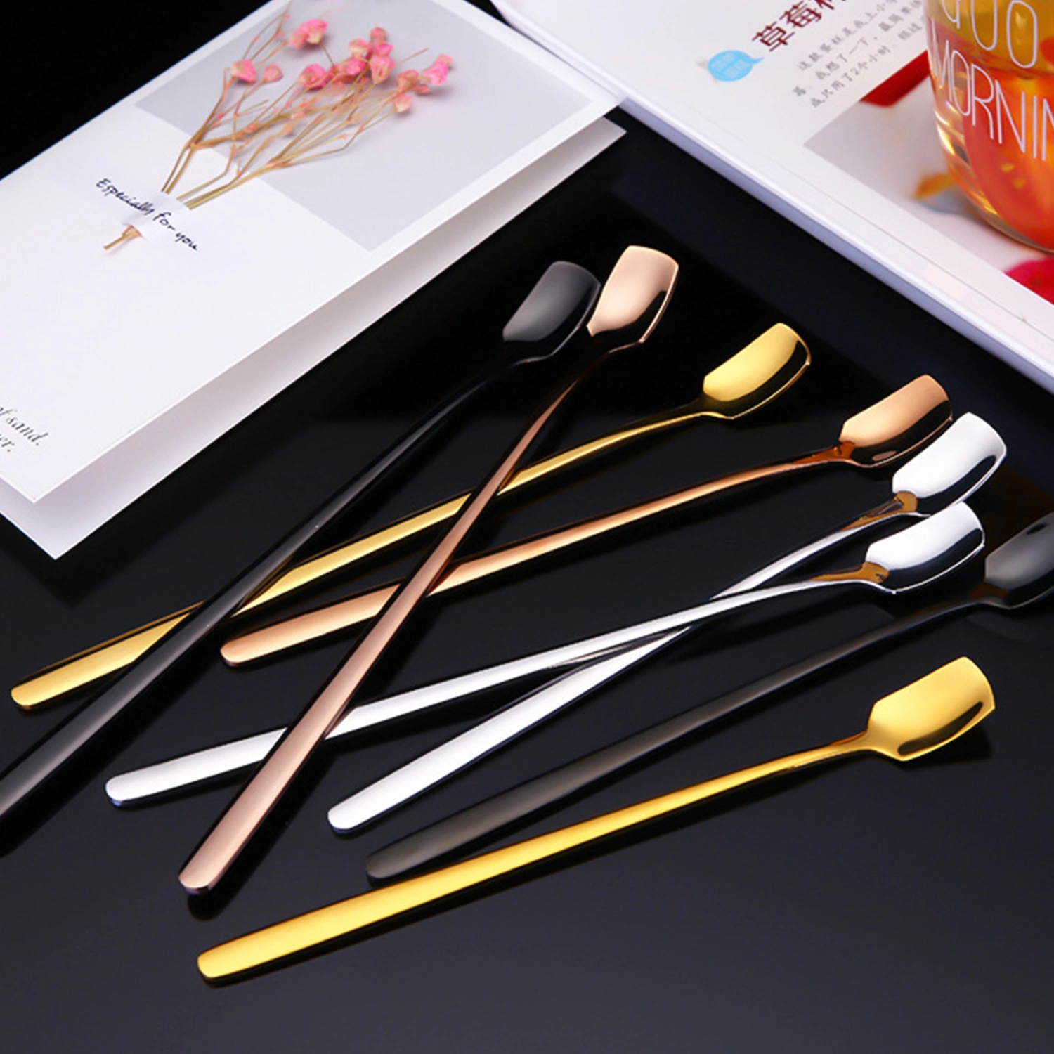 Coffee Spoon Eco-friendly Corrosion Resistant Stainless Steel Hot Drinking Flatware Spoon for Home