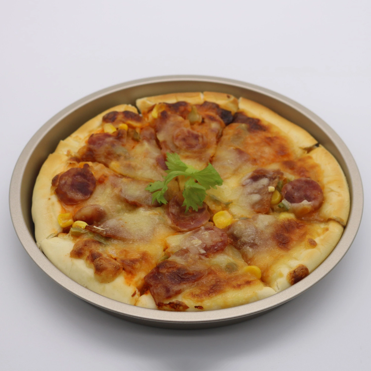 Round Non-stick Carbon Steel Pizza Crisper Pan Tray Home Restaurant Bakeware