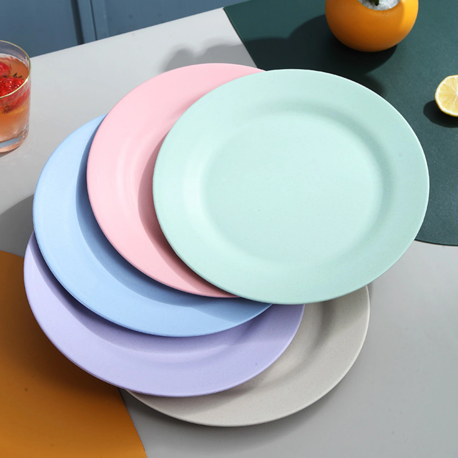 Shockproof Anti-scratch Food Plate Plastic Practical Heat-resistant Dinner Plate for Home