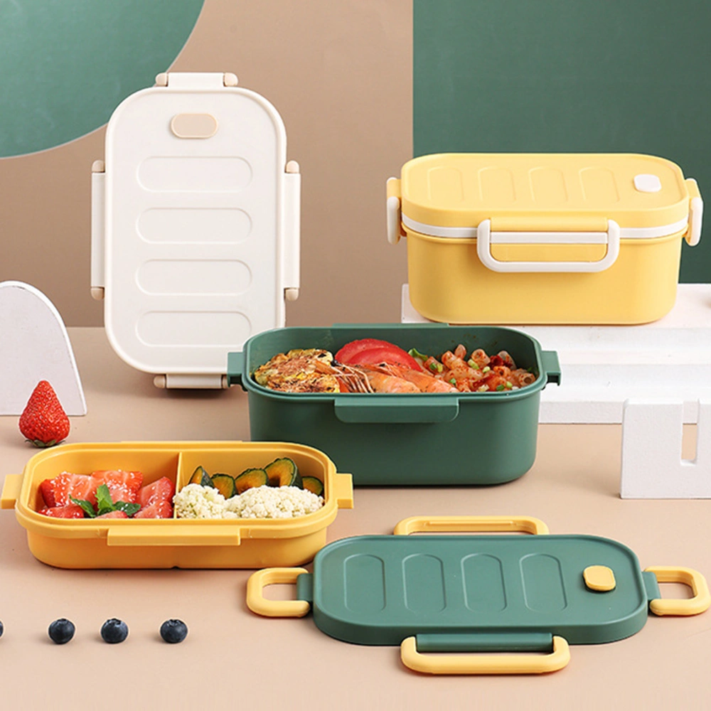 1000ML Lunch Container Double Layer Leakproof Plastic Locking Buckle Bento Box Household Supplies