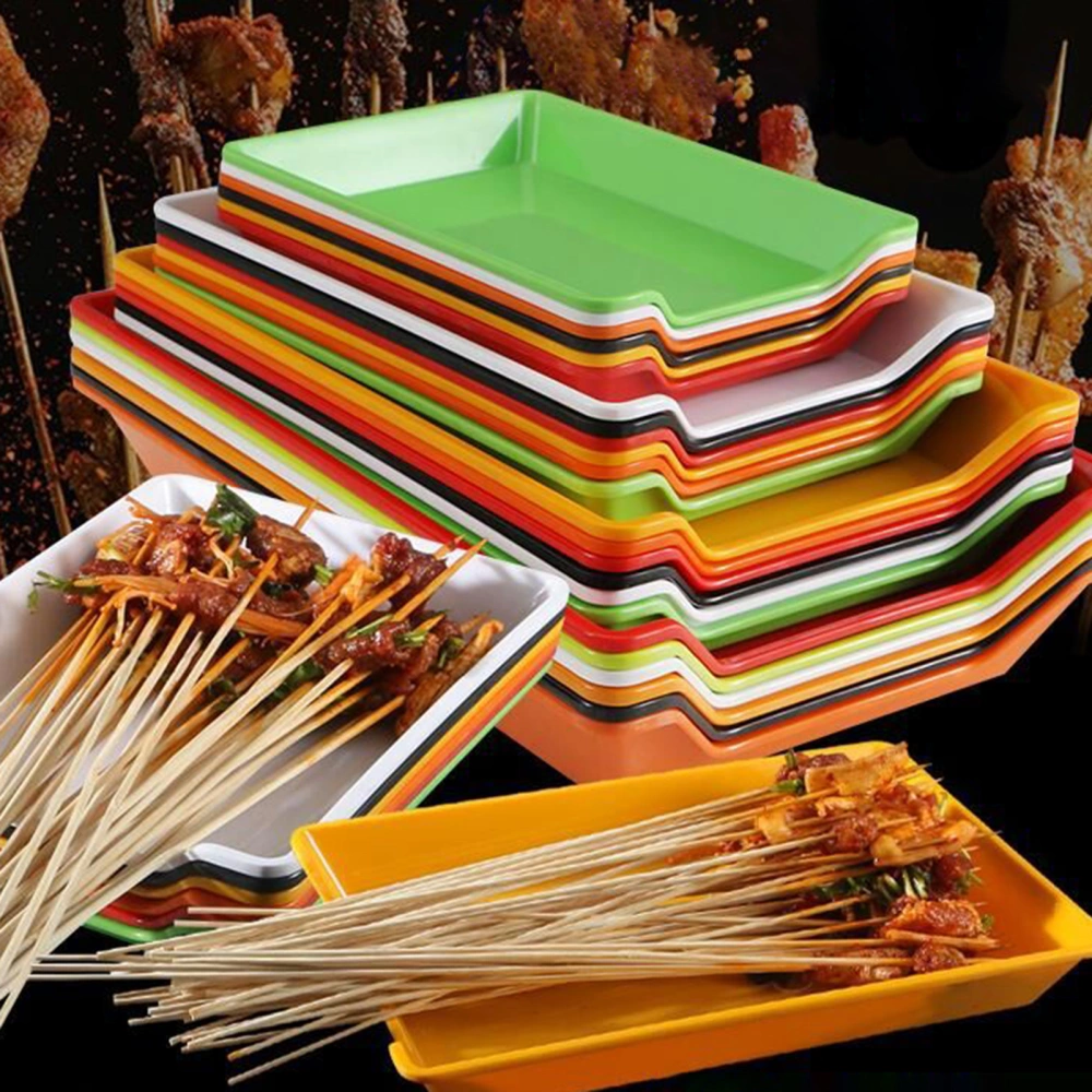 Barbecue Plate Square Heat-resistant Melamine Multipurpose Reusable Skewered Plate Kitchen Supplies 