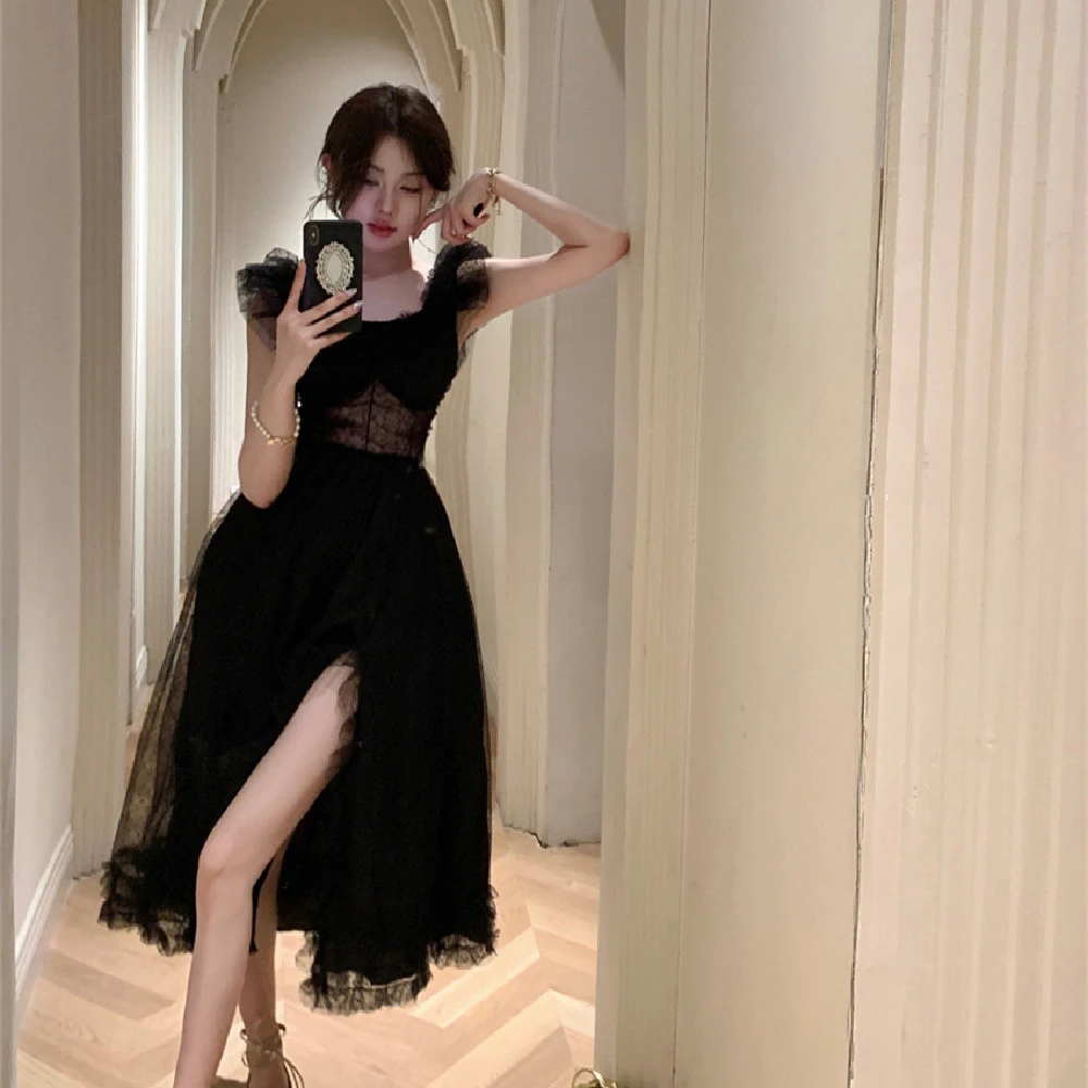 Fashion Slit Tank Top Dress Women