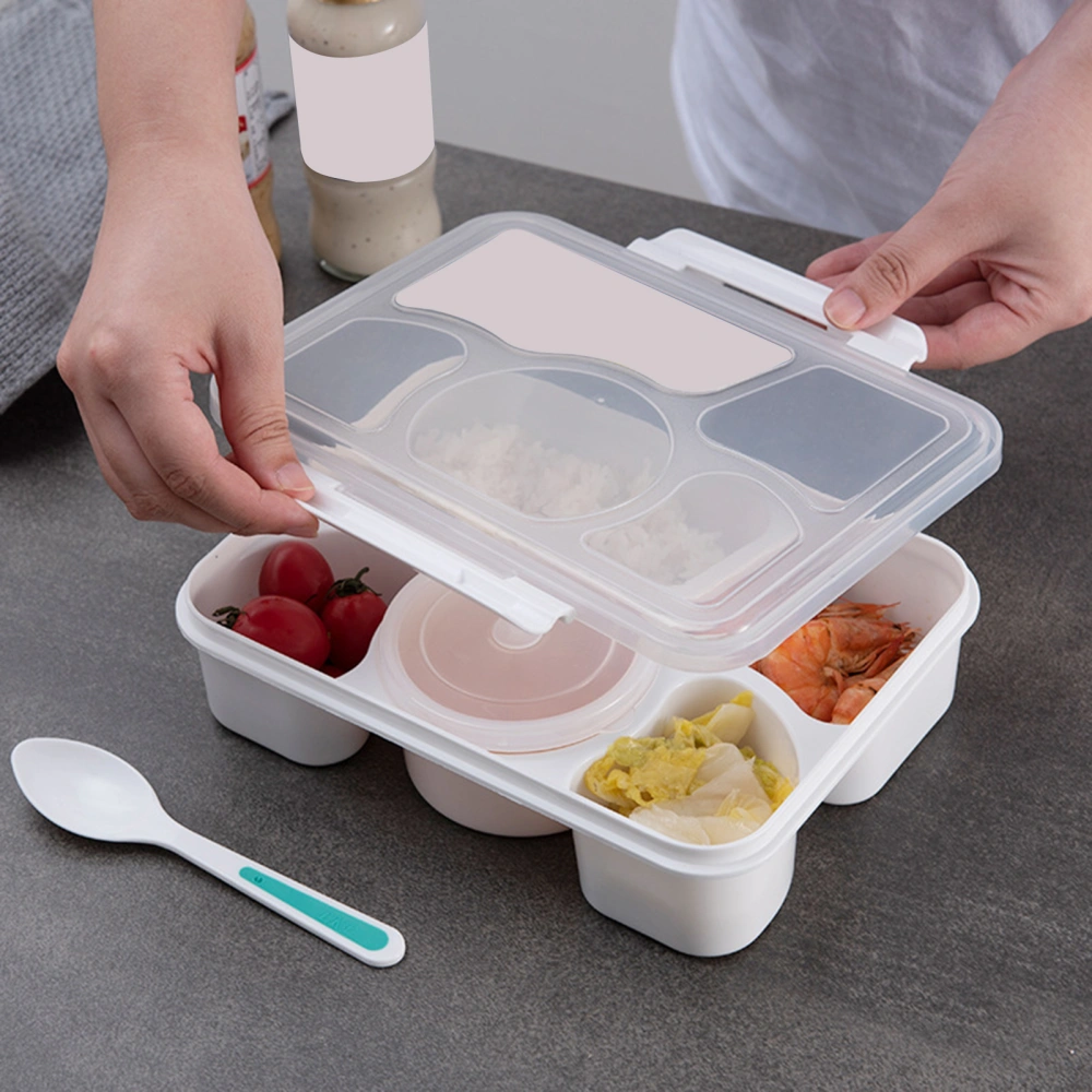 Lunch Boxes 5 Grids Food Grade Plastic Heat Resistant BPA Free Food Storage Containers for Work