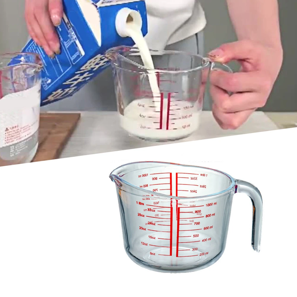 Milk Cup Multifunctional with Scale Glass Heat Resisting Measuring Cup for Children