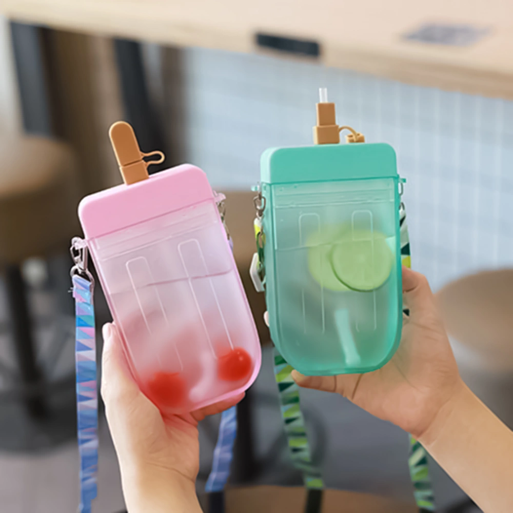 Straw Cup Portable Healthy Sealing Transparent Drinking Water Bottle for Office